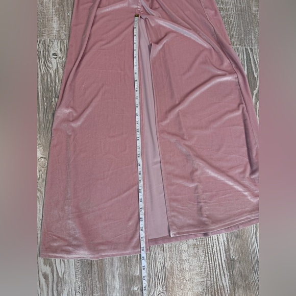 TOBI rose velvet twist front deep plunge maxi dress S NWT - Picture 8 of 12